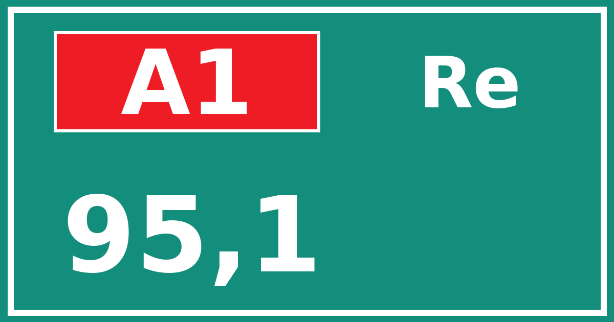 Hectometerbord A1 95,1 zijde Re