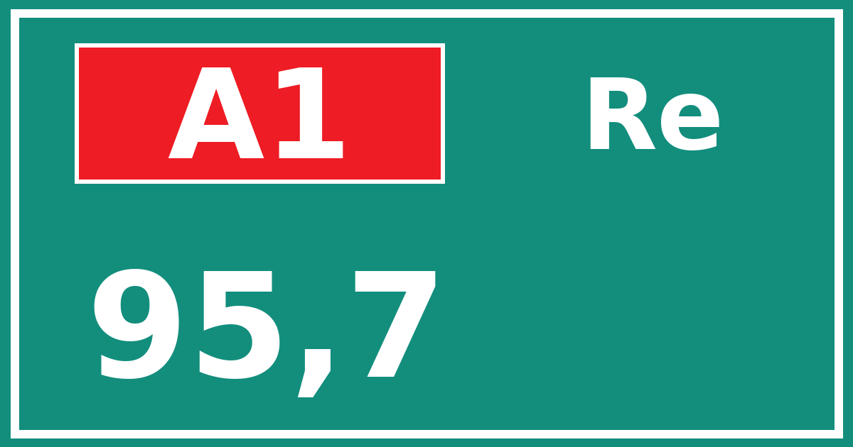 Hectometerbord A1 95,7 zijde Re