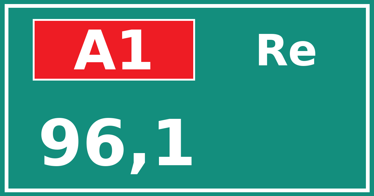 Hectometerbord A1 96,1 zijde Re