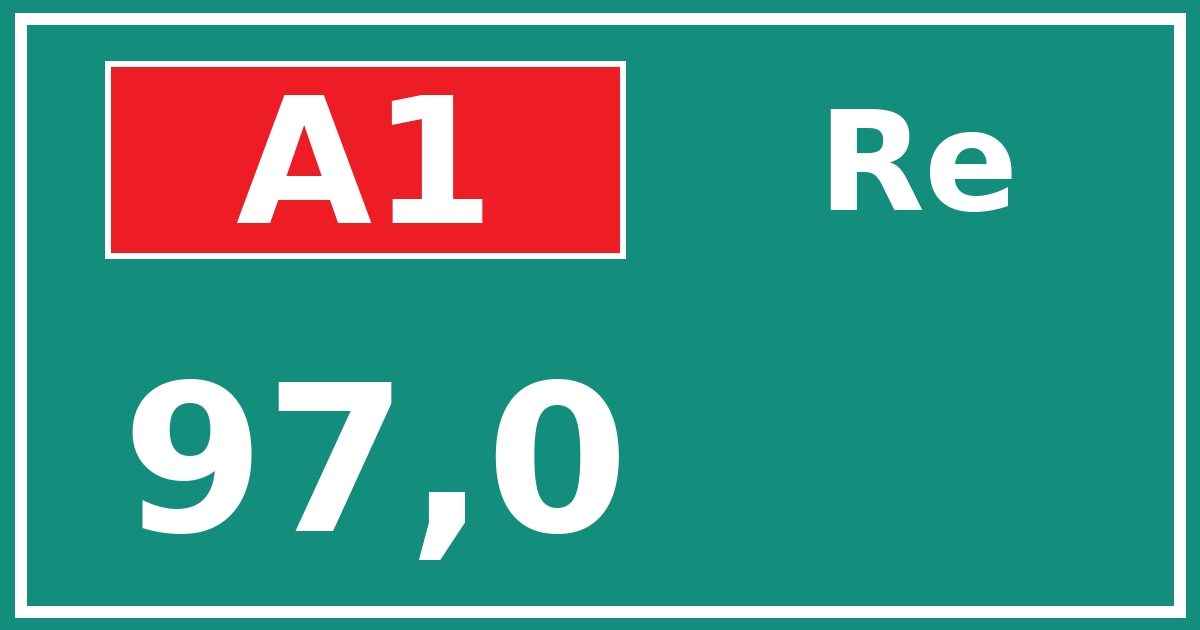 Hectometerbord A1 97,0 zijde Re