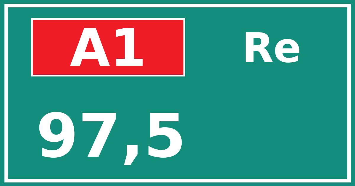 Hectometerbord A1 97,5 zijde Re