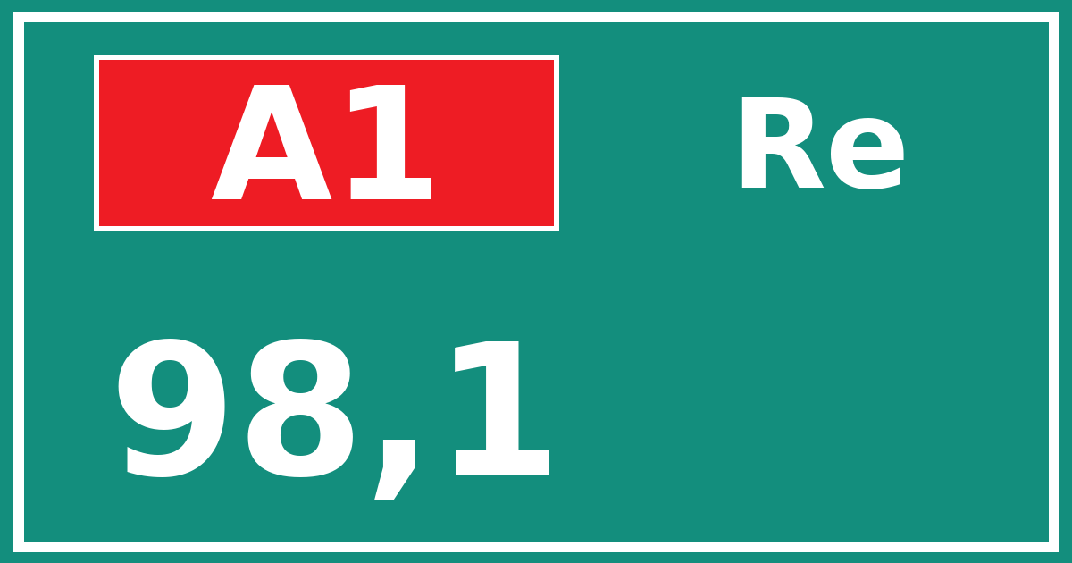 Hectometerbord A1 98,1 zijde Re