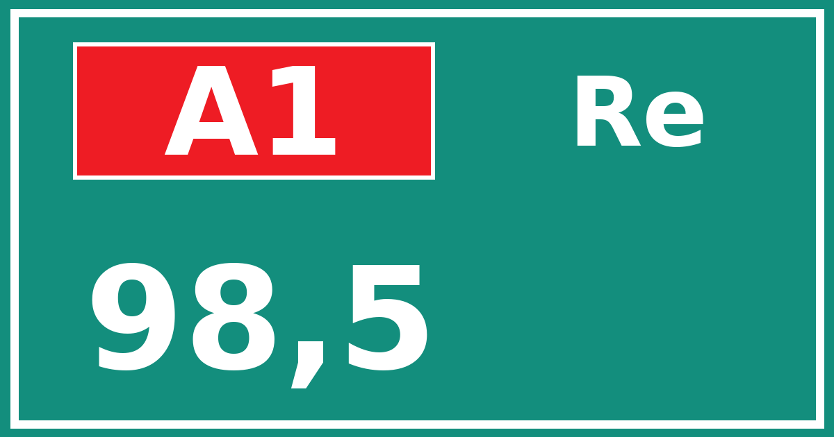 Hectometerbord A1 98,5 zijde Re