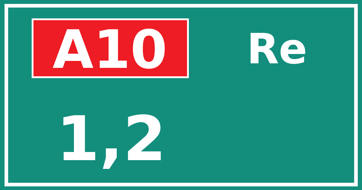 Hectometerbord A10 1,2 zijde Re