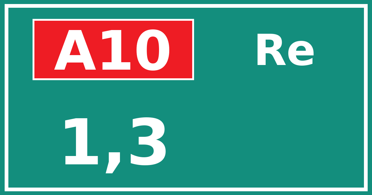 Hectometerbord A10 1,3 zijde Re