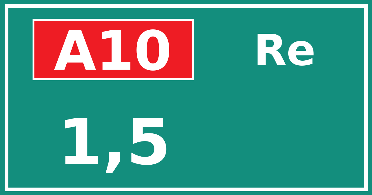 Hectometerbord A10 1,5 zijde Re