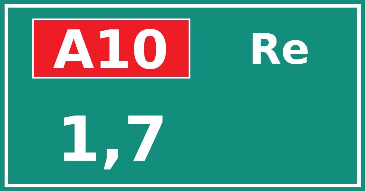 Hectometerbord A10 1,7 zijde Re