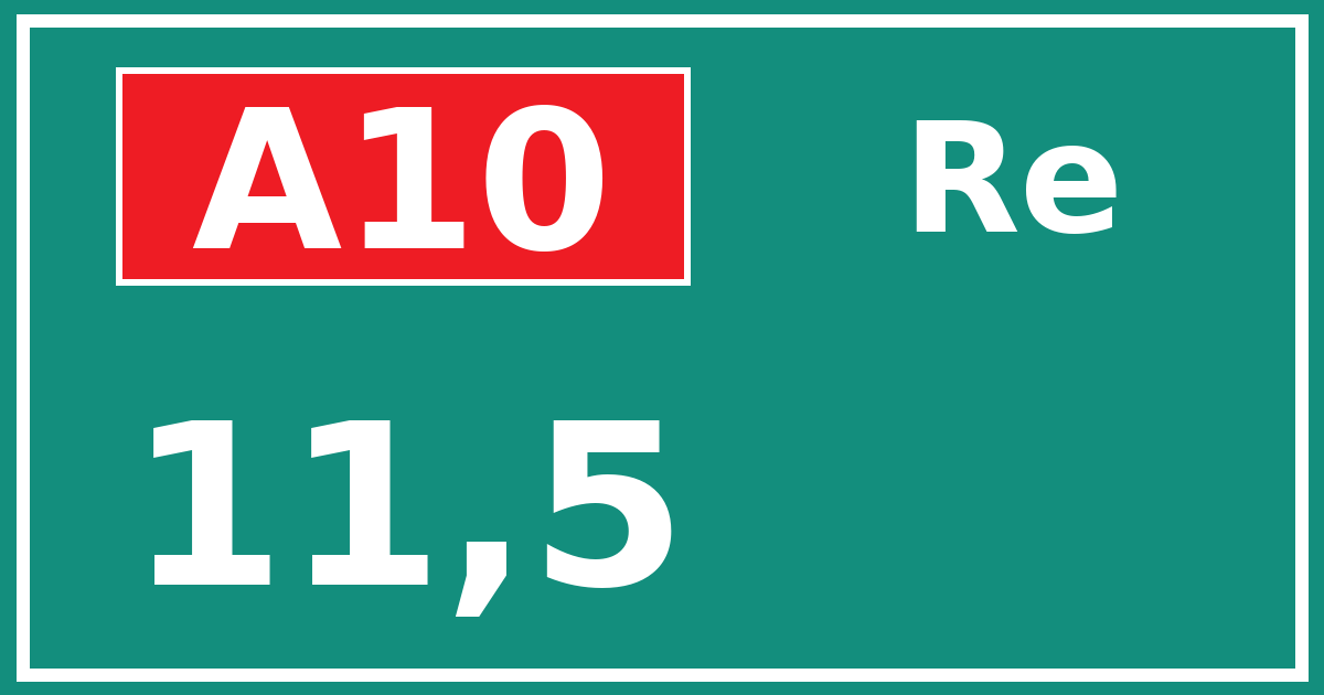 Hectometerbord A10 11,5 zijde Re