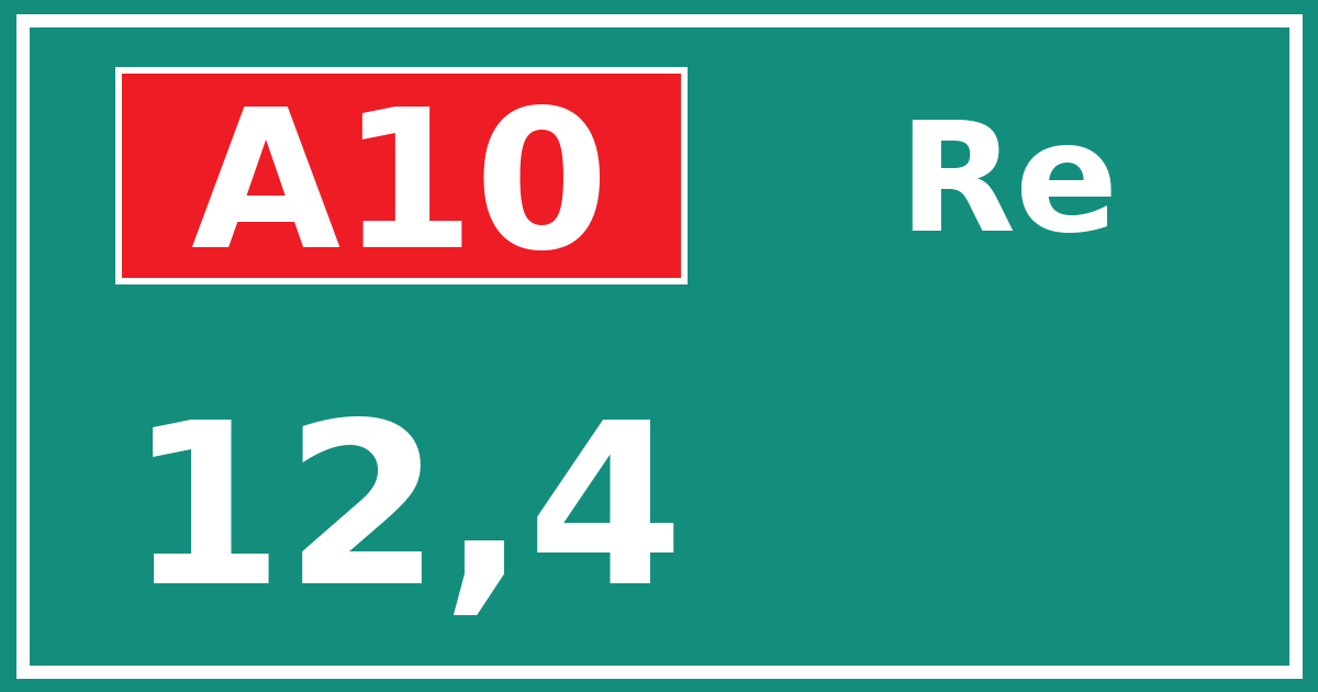 Hectometerbord A10 12,4 zijde Re