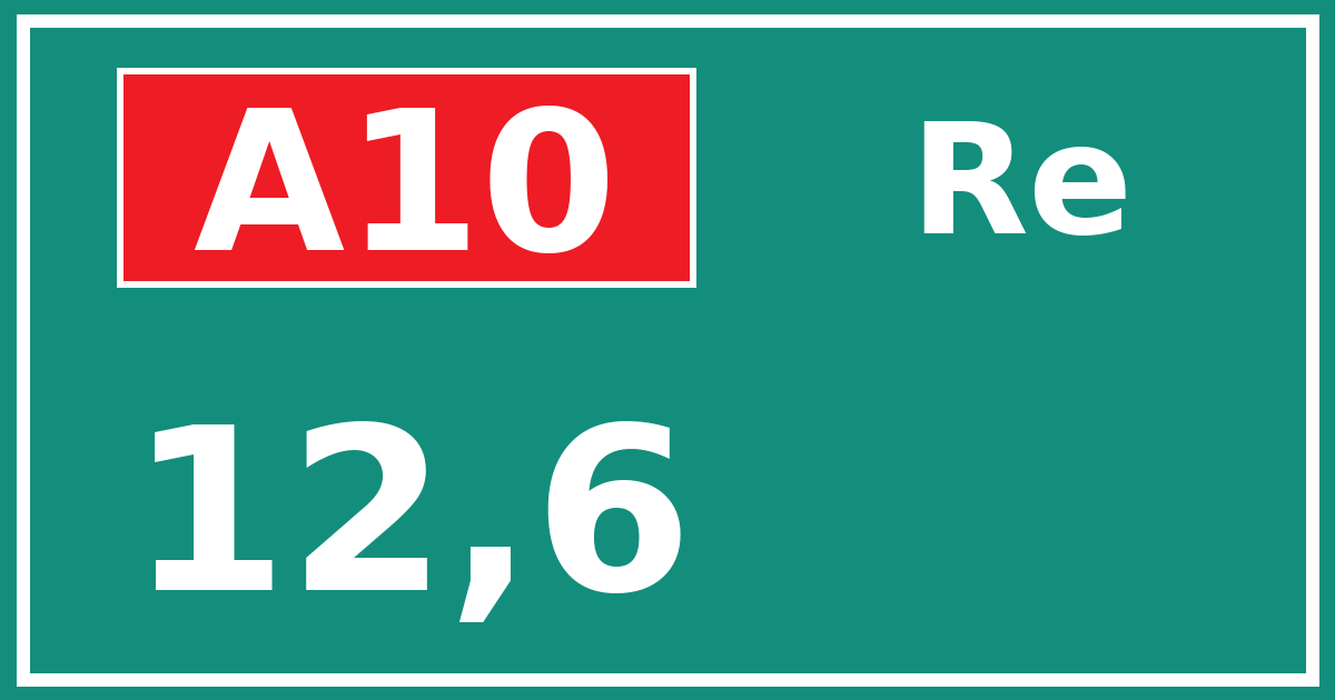 Hectometerbord A10 12,6 zijde Re