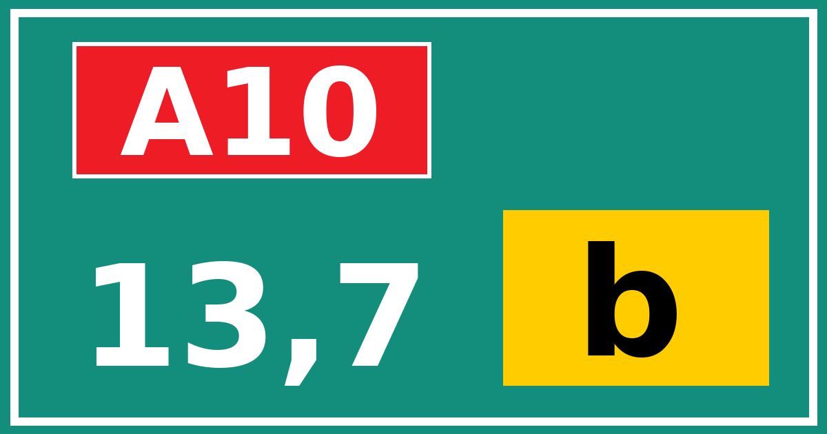 Hectometerbord A10 13,7 letter b