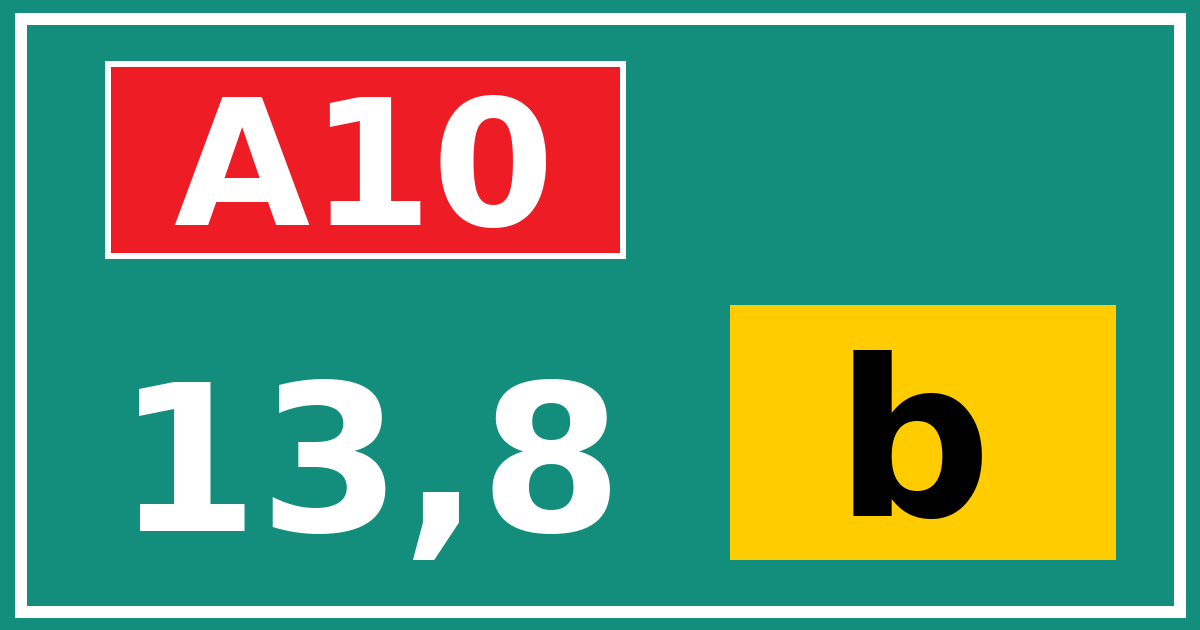 Hectometerbord A10 13,8 letter b