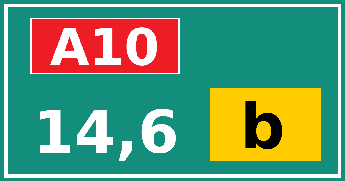 Hectometerbord A10 14,6 letter b