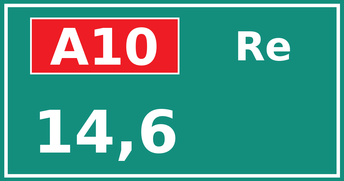 Hectometerbord A10 14,6 zijde Re