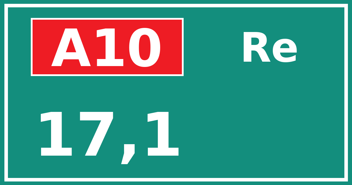 Hectometerbord A10 17,1 zijde Re