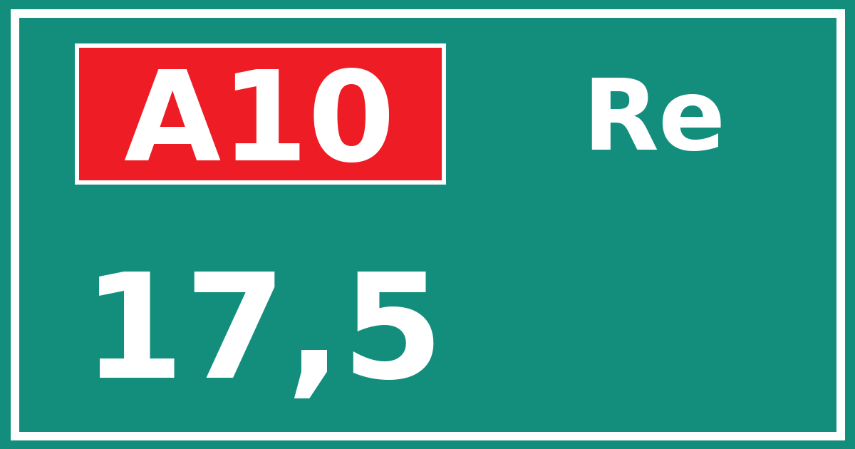 Hectometerbord A10 17,5 zijde Re