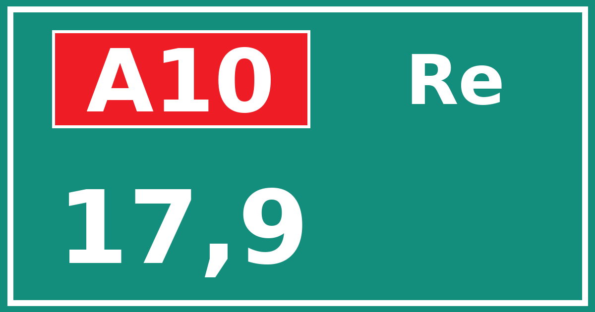 Hectometerbord A10 17,9 zijde Re