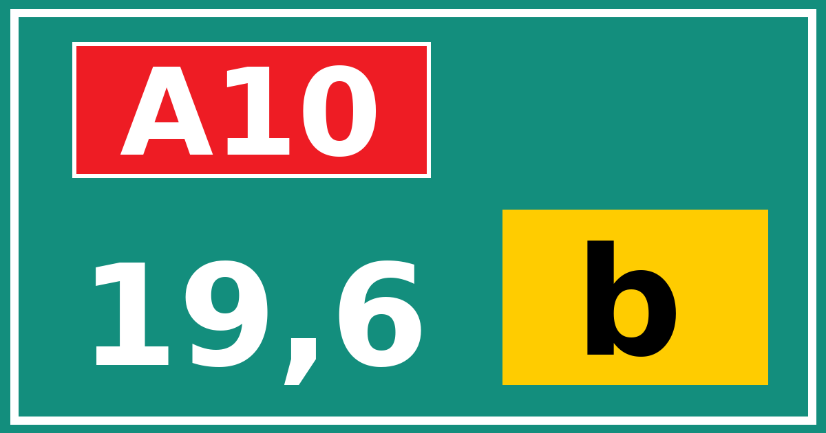 Hectometerbord A10 19,6 letter b