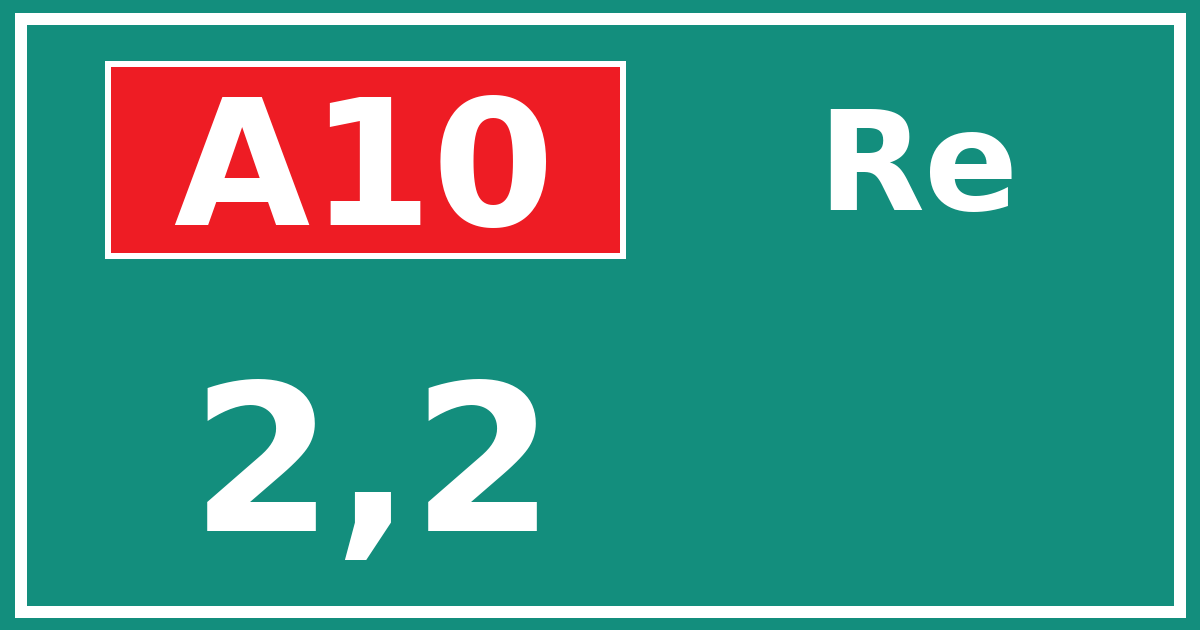 Hectometerbord A10 2,2 zijde Re