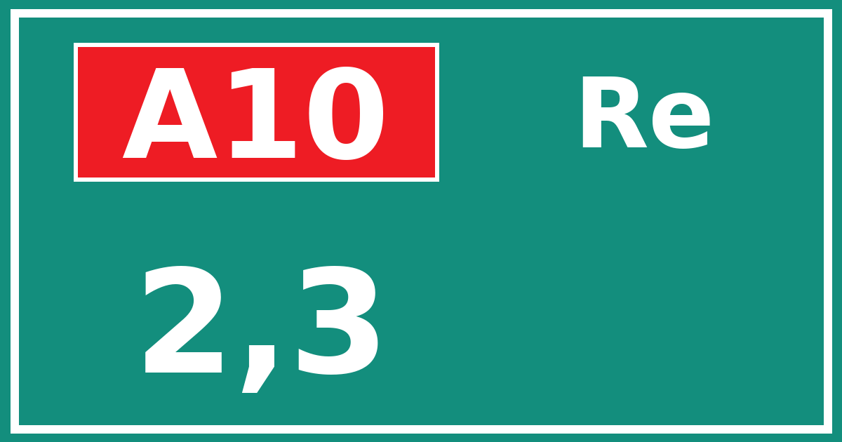 Hectometerbord A10 2,3 zijde Re