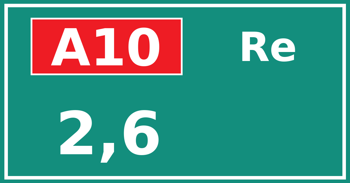 Hectometerbord A10 2,6 zijde Re