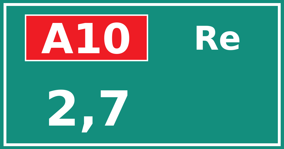 Hectometerbord A10 2,7 zijde Re