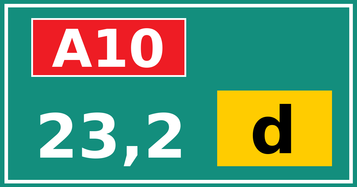 Hectometerbord A10 23,2 letter d