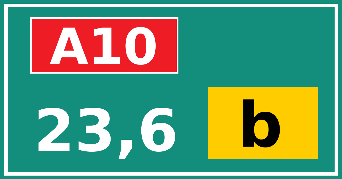 Hectometerbord A10 23,6 letter b