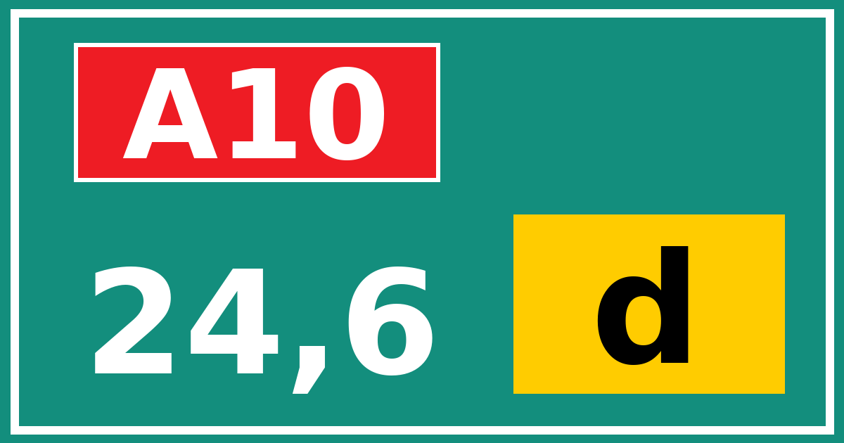 Hectometerbord A10 24,6 letter d