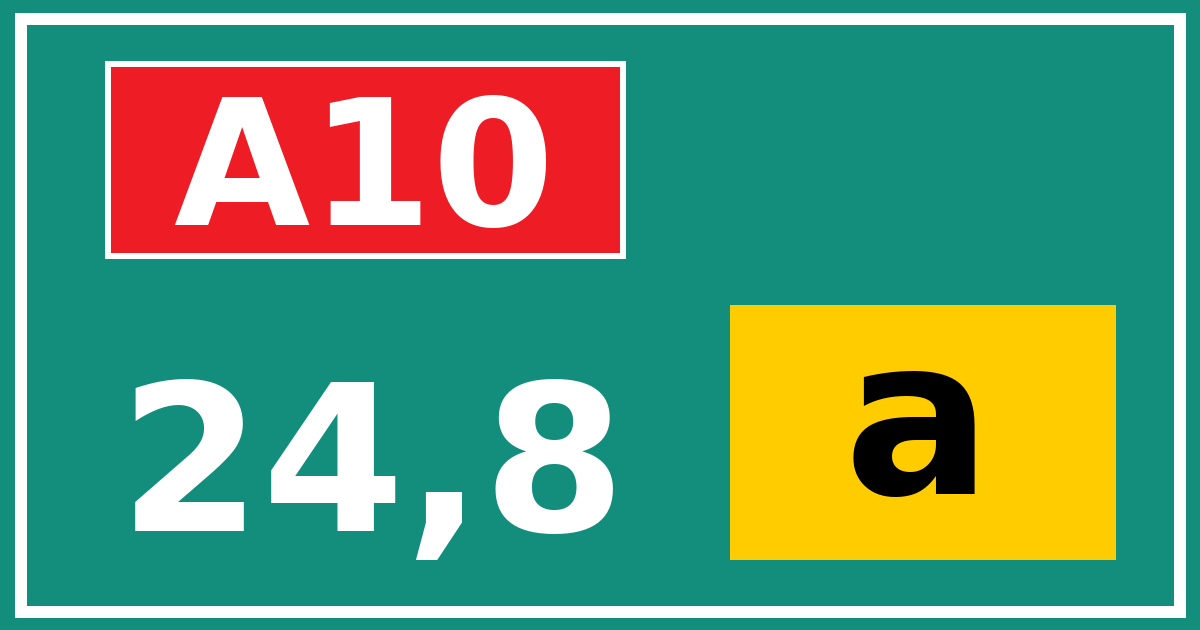 Hectometerbord A10 24,8 letter a