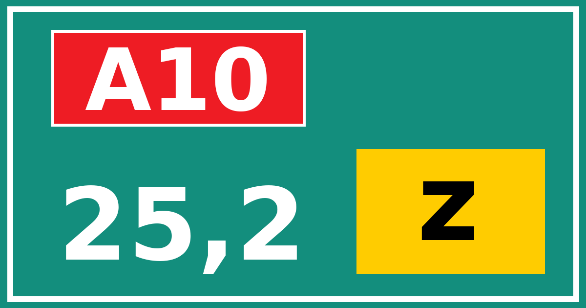 Hectometerbord A10 25,2 letter z