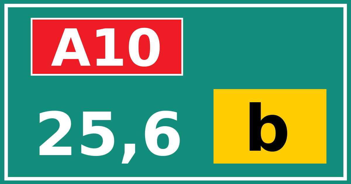 Hectometerbord A10 25,6 letter b