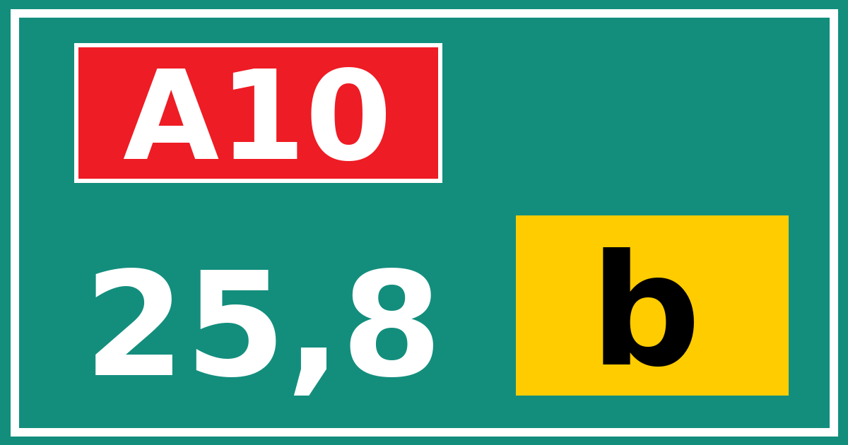 Hectometerbord A10 25,8 letter b