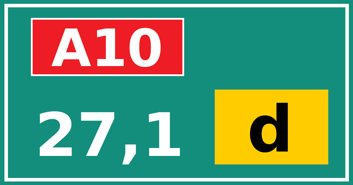 Hectometerbord A10 27,1 letter d