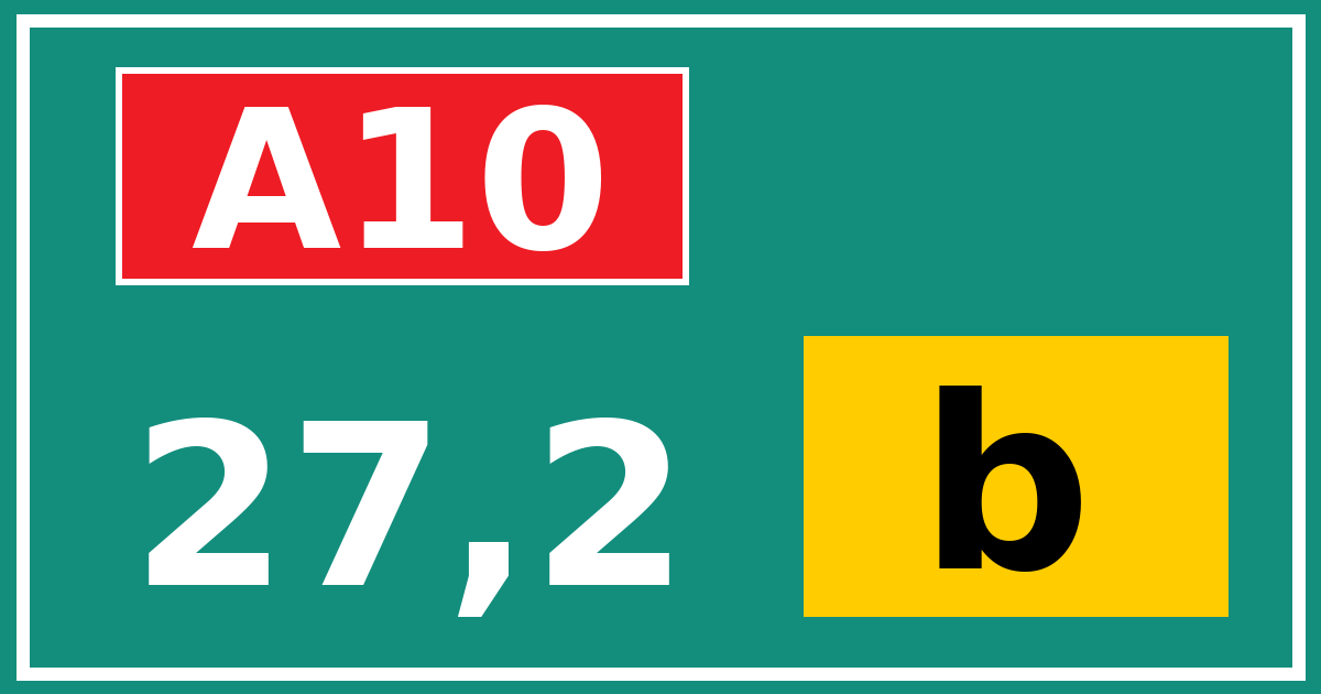 Hectometerbord A10 27,2 letter b