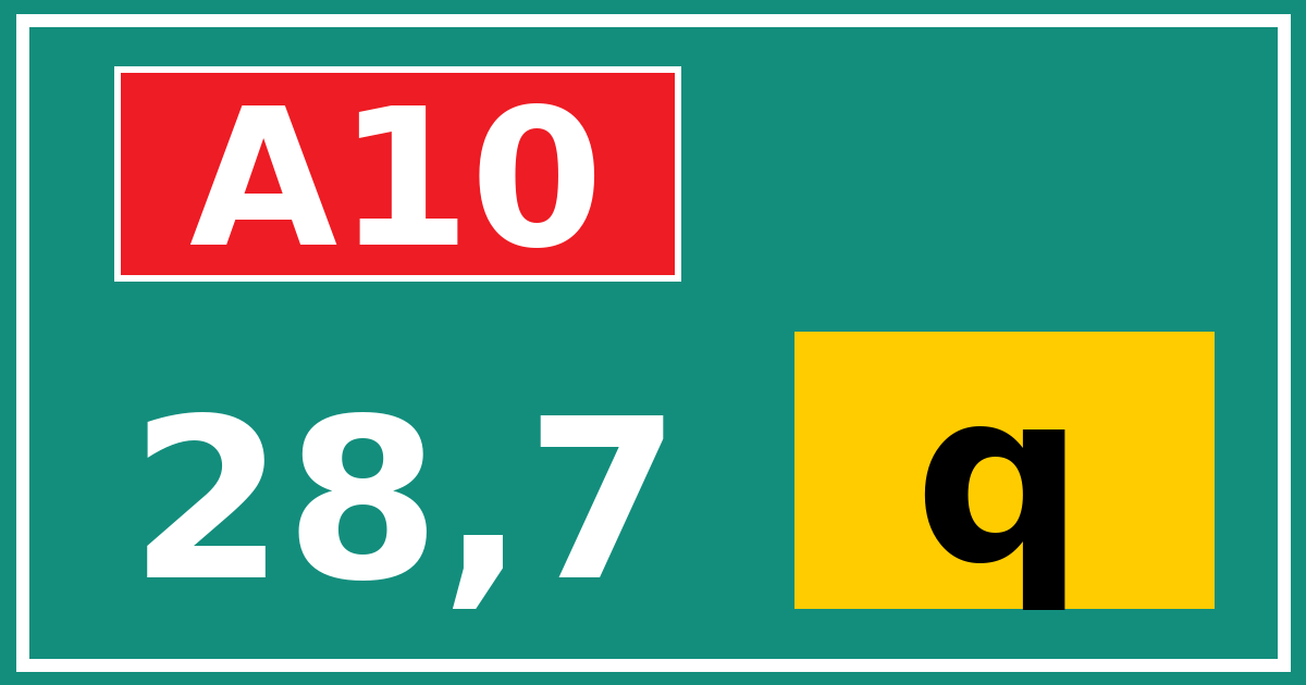 Hectometerbord A10 28,7 letter q