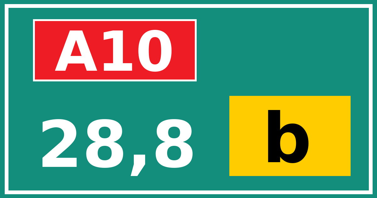 Hectometerbord A10 28,8 letter b