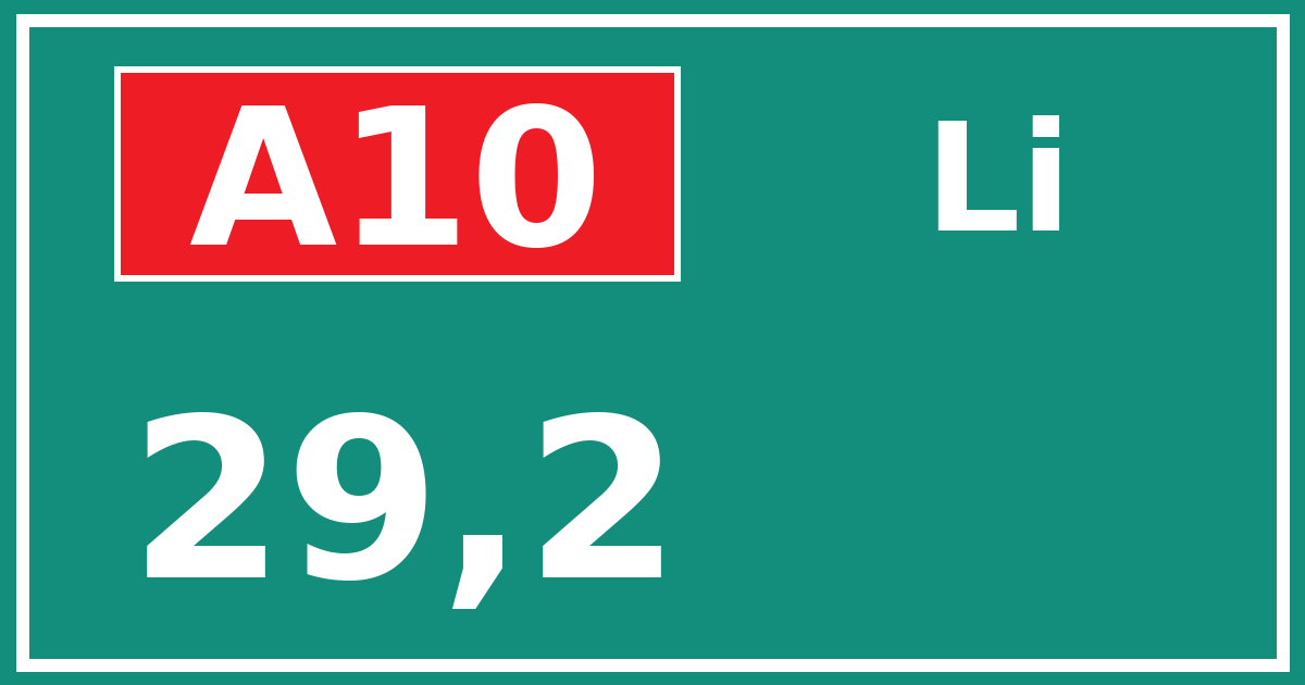 Hectometerbord A10 29,2 zijde Li
