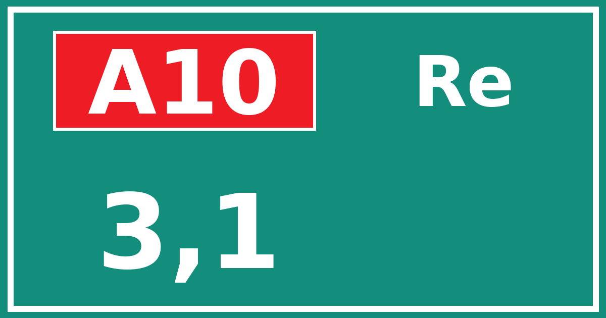 Hectometerbord A10 3,1 zijde Re