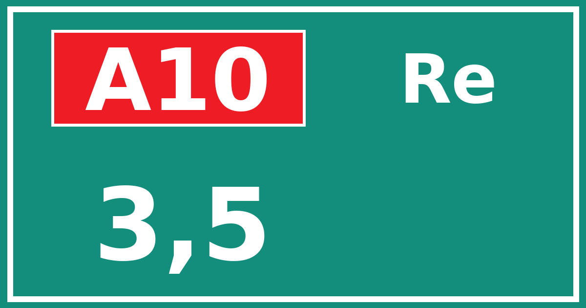 Hectometerbord A10 3,5 zijde Re