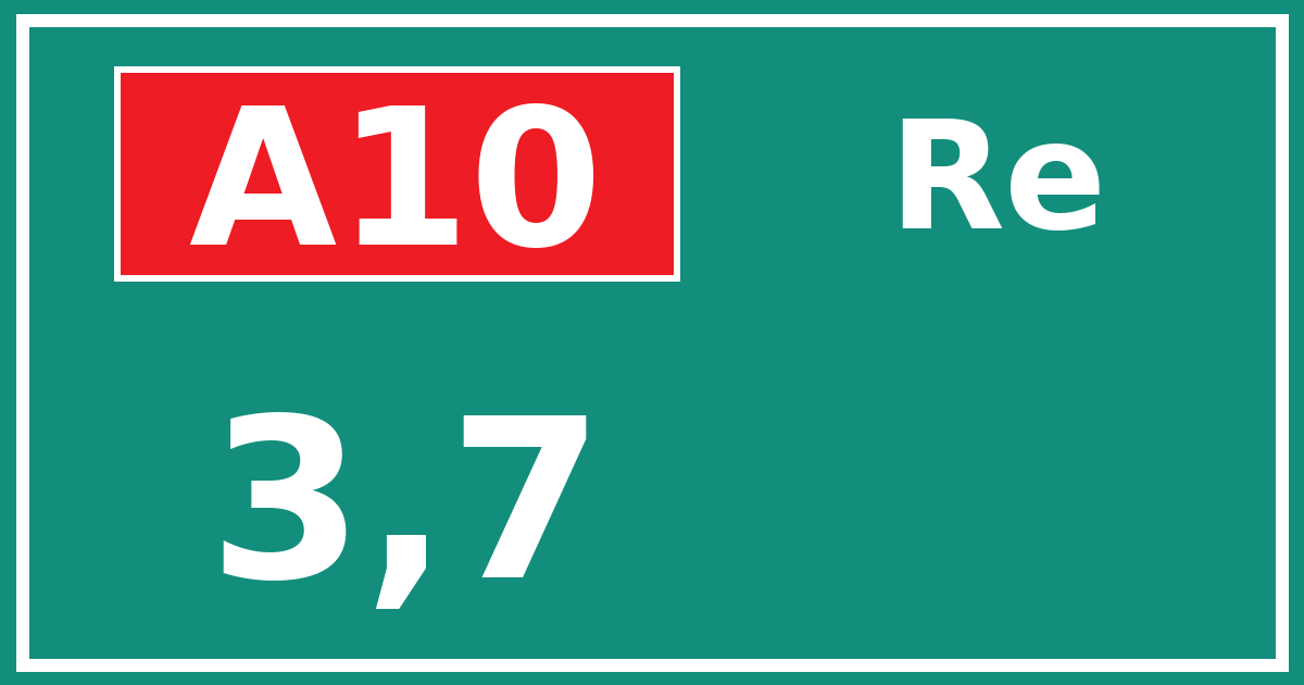 Hectometerbord A10 3,7 zijde Re