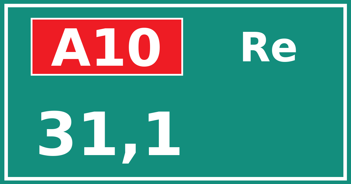 Hectometerbord A10 31,1 zijde Re