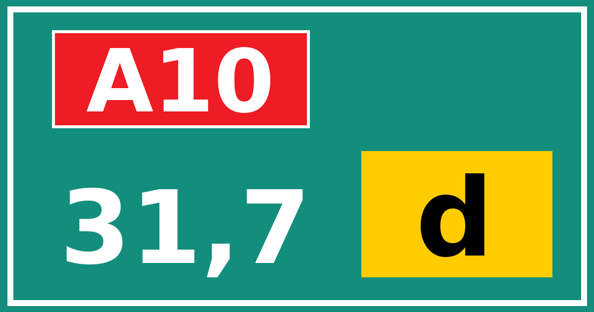 Hectometerbord A10 31,7 letter d