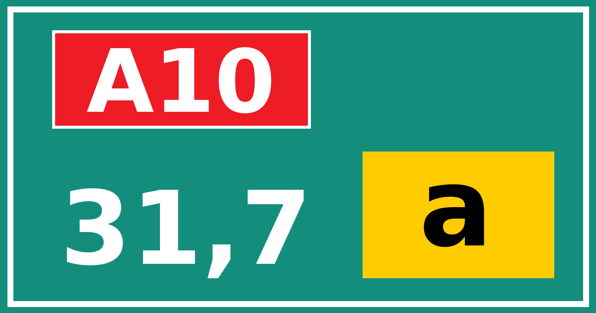 Hectometerbord A10 31,7 letter a
