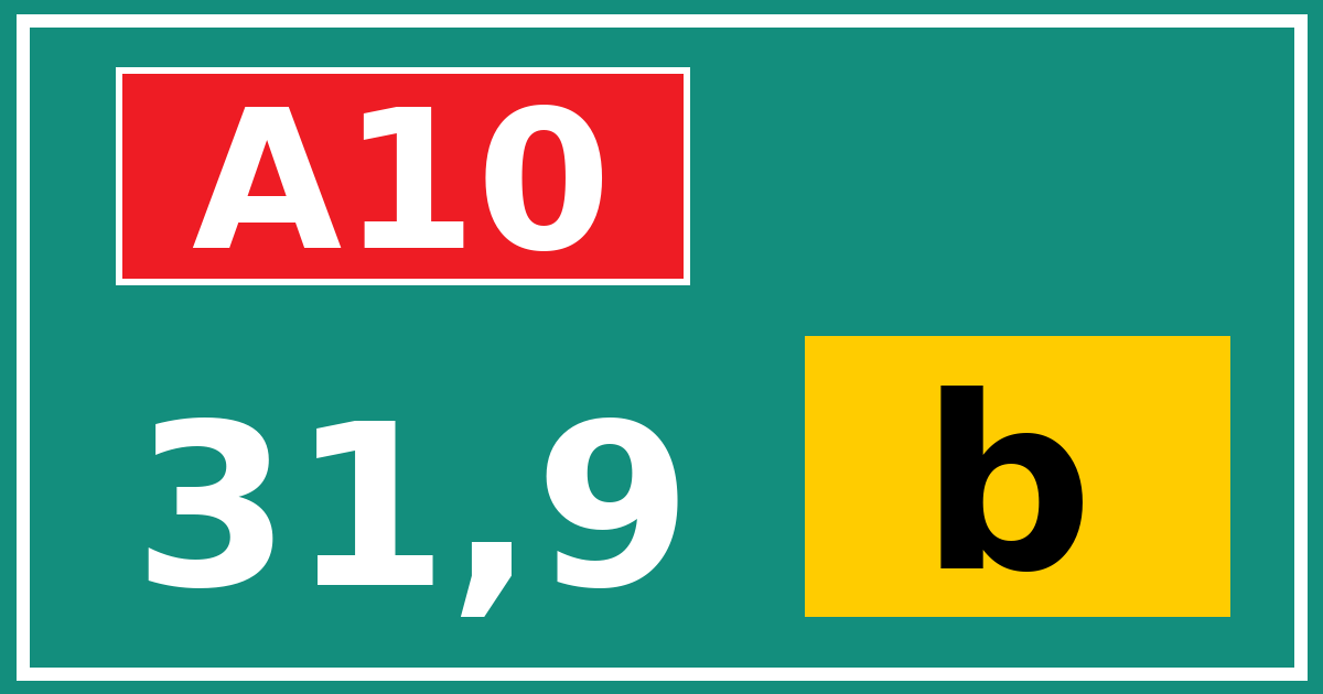 Hectometerbord A10 31,9 letter b