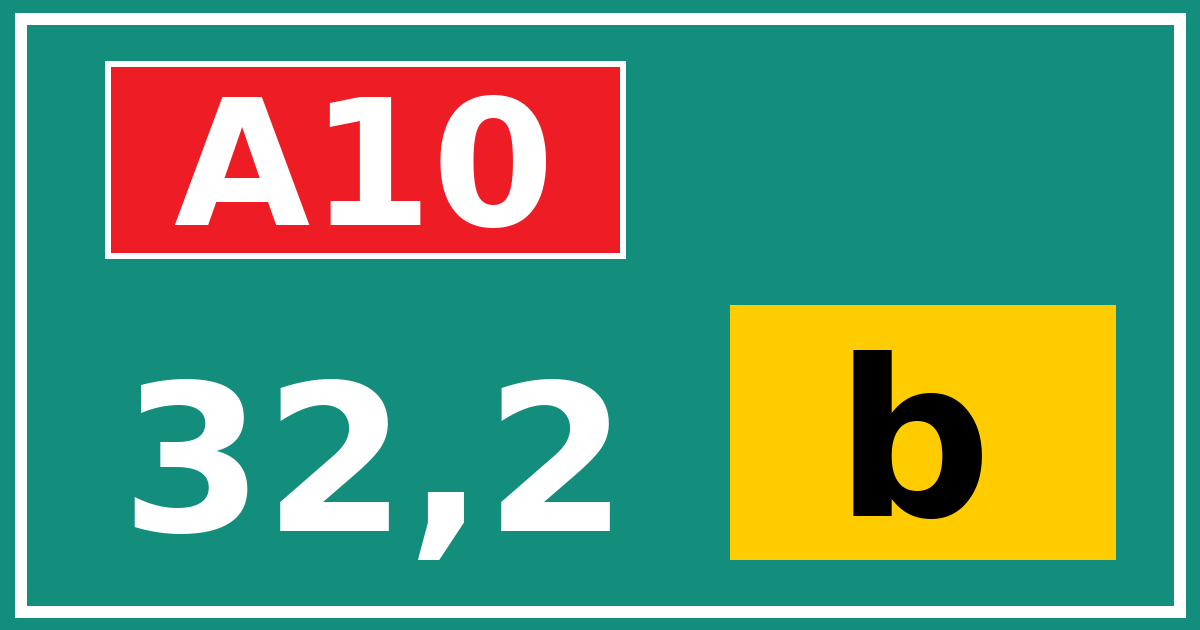 Hectometerbord A10 32,2 letter b