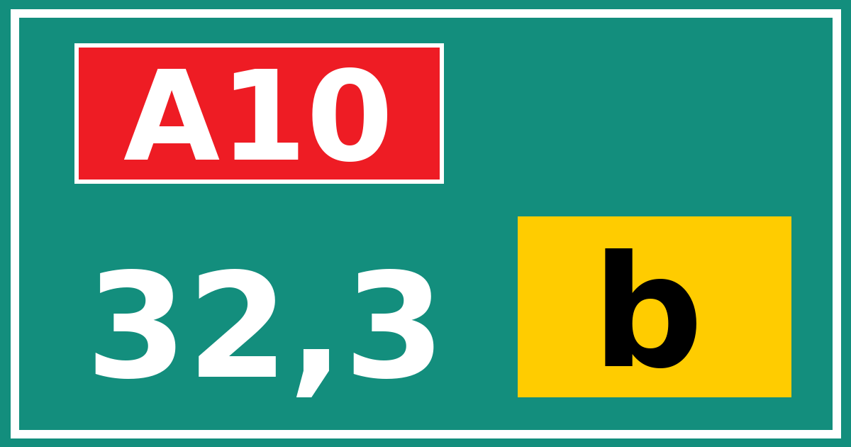 Hectometerbord A10 32,3 letter b