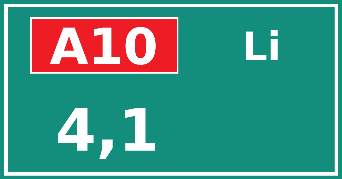 Hectometerbord A10 4,1 zijde Li