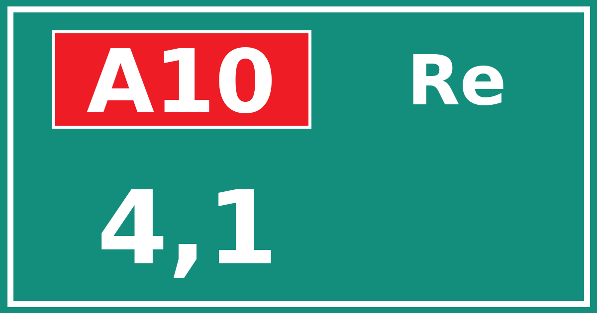 Hectometerbord A10 4,1 zijde Re