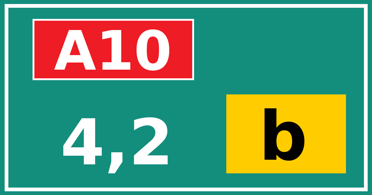 Hectometerbord A10 4,2 letter b